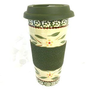 Temp-tations by Tara Old World Ceramic 16 oz  Travel Mug Tumbler 7.5"
